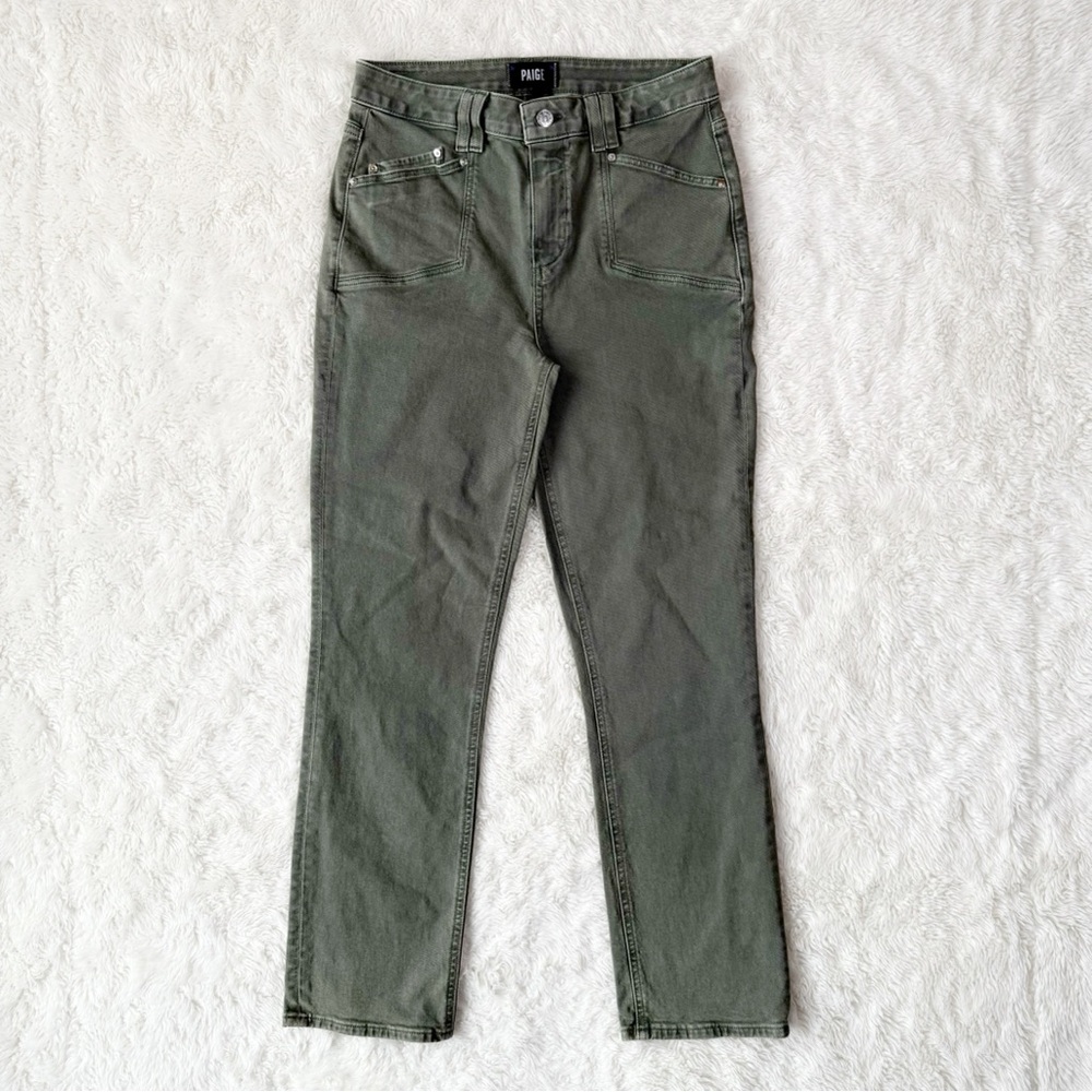 High-Rise Cindy Straight Leg Pants in Olive Green - Picture 6 of 14